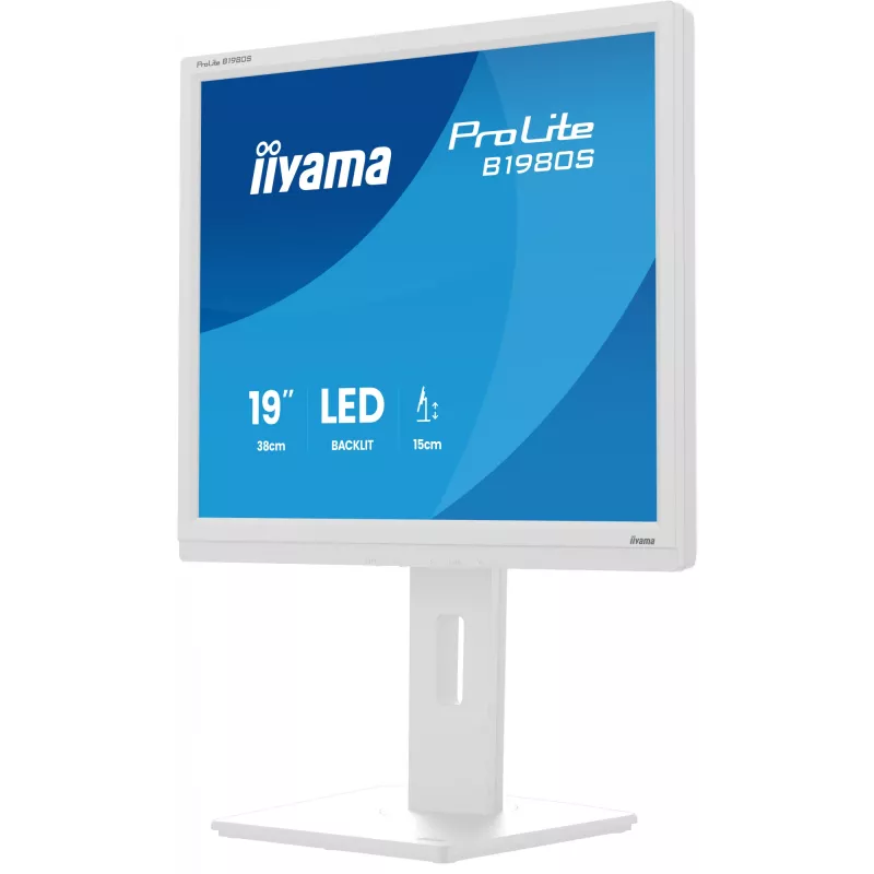 iiyama ProLite B1980S-W1 kompiuterio monitorius 48,3 cm (19 colių) 1280 x 1024 pikseliai SVGA LED Baltas