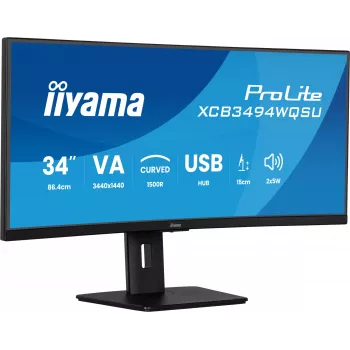iiyama ProLite XCB3494WQSU-B1 kompiuterio monitorius 86,4 cm (34 colių) 3440 x 1440 pikselių „UltraWide Quad HD“ LED juodas