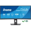 iiyama ProLite XCB3494WQSU-B1 kompiuterio monitorius 86,4 cm (34 colių) 3440 x 1440 pikselių „UltraWide Quad HD“ LED juodas
