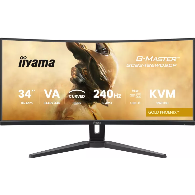 iiyama G-MASTER GCB3486WQSCP-B1 kompiuterio monitorius 86,4 cm (34 colių) 3440 x 1440 pikselių „UltraWide Quad HD“ juodas