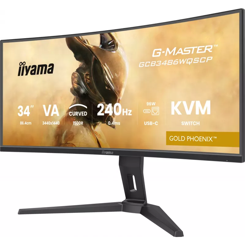 iiyama G-MASTER GCB3486WQSCP-B1 kompiuterio monitorius 86,4 cm (34 colių) 3440 x 1440 pikselių „UltraWide Quad HD“ juodas