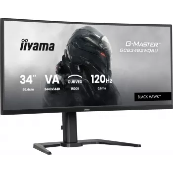 iiyama GCB3482WQSU-B1 kompiuterio monitorius 86,4 cm (34 colių) 3440 x 1440 pikselių „UltraWide Quad HD“ LED juodas