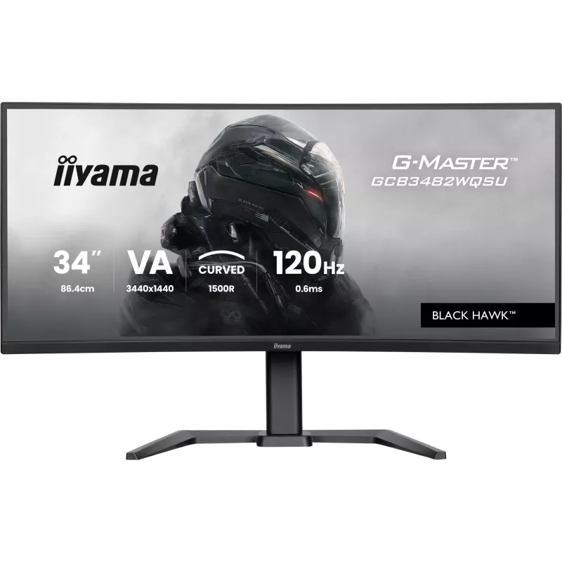 iiyama GCB3482WQSU-B1 kompiuterio monitorius 86,4 cm (34 colių) 3440 x 1440 pikselių „UltraWide Quad HD“ LED juodas
