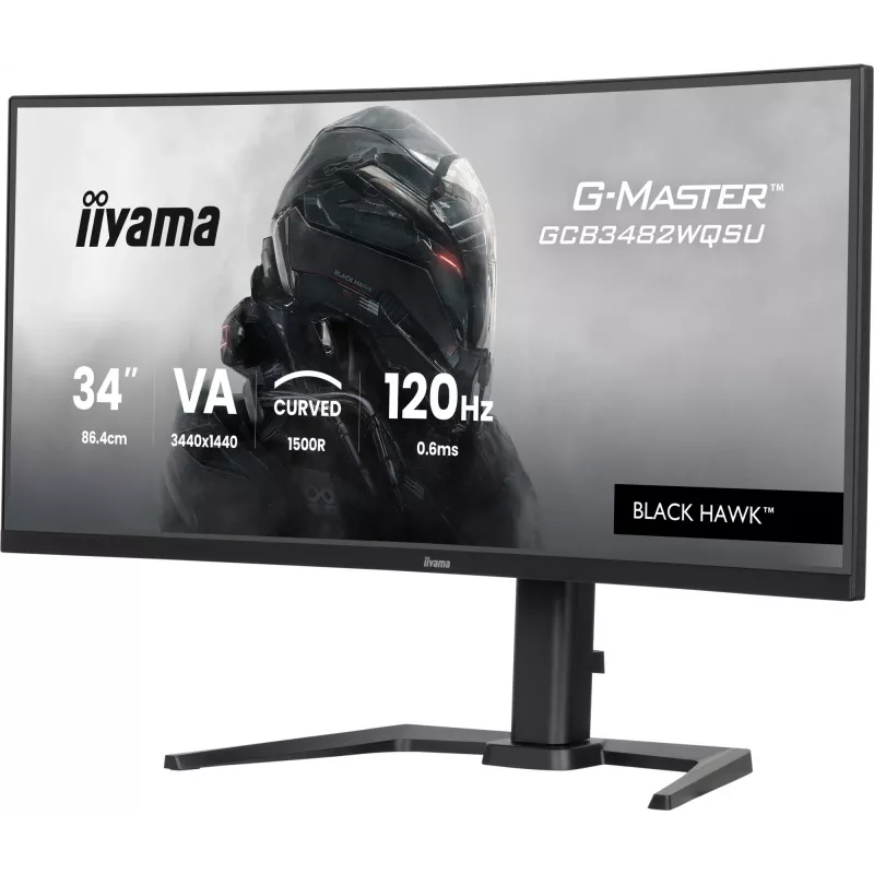 iiyama GCB3482WQSU-B1 kompiuterio monitorius 86,4 cm (34 colių) 3440 x 1440 pikselių „UltraWide Quad HD“ LED juodas