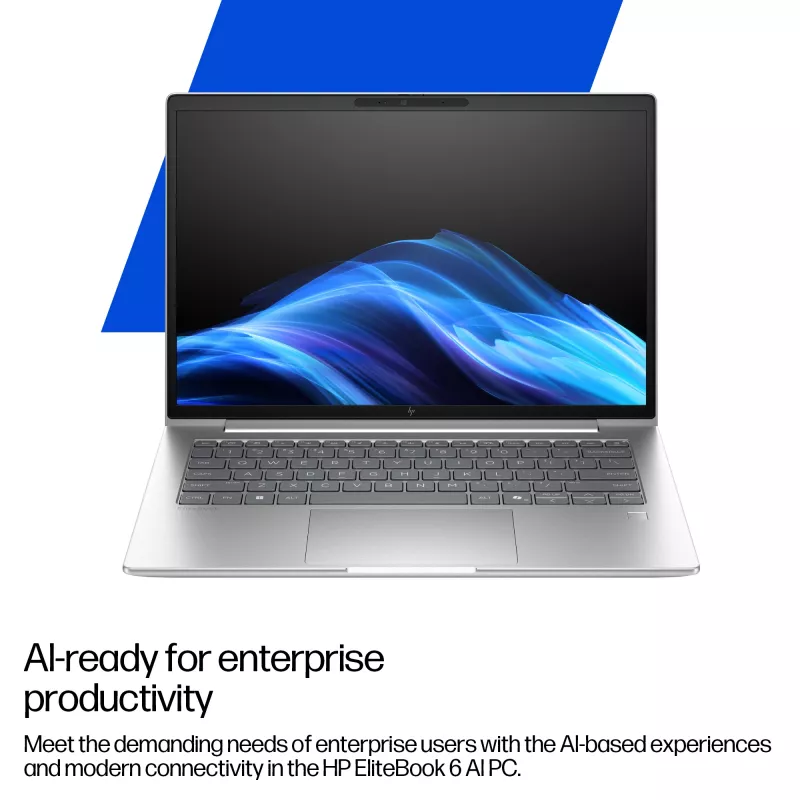 HP EliteBook 6 G1a AI PC AMD Ryzen™ 5 230 nešiojamas kompiuteris 40,6 cm (16 colių) WUXGA 16 GB DDR5-SDRAM Wi-Fi 7 (802.11be) Windows 11 Pro sidabrinis