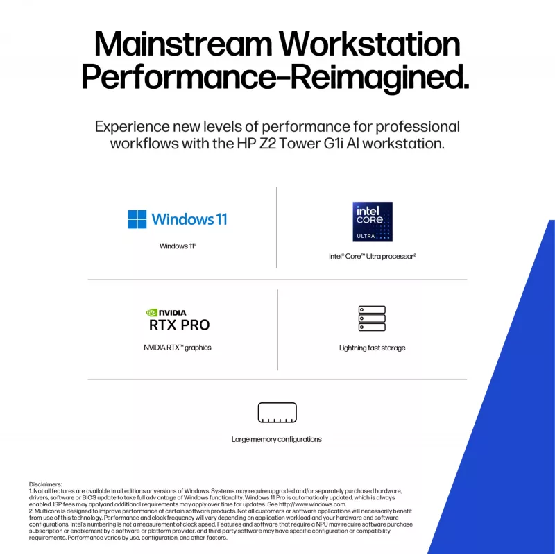 HP Z2 Tower G1i Intel Core Ultra 5 245 16 GB DDR5-SDRAM Windows 11 Pro darbo stotis AI darbo stotis, AI kompiuteris