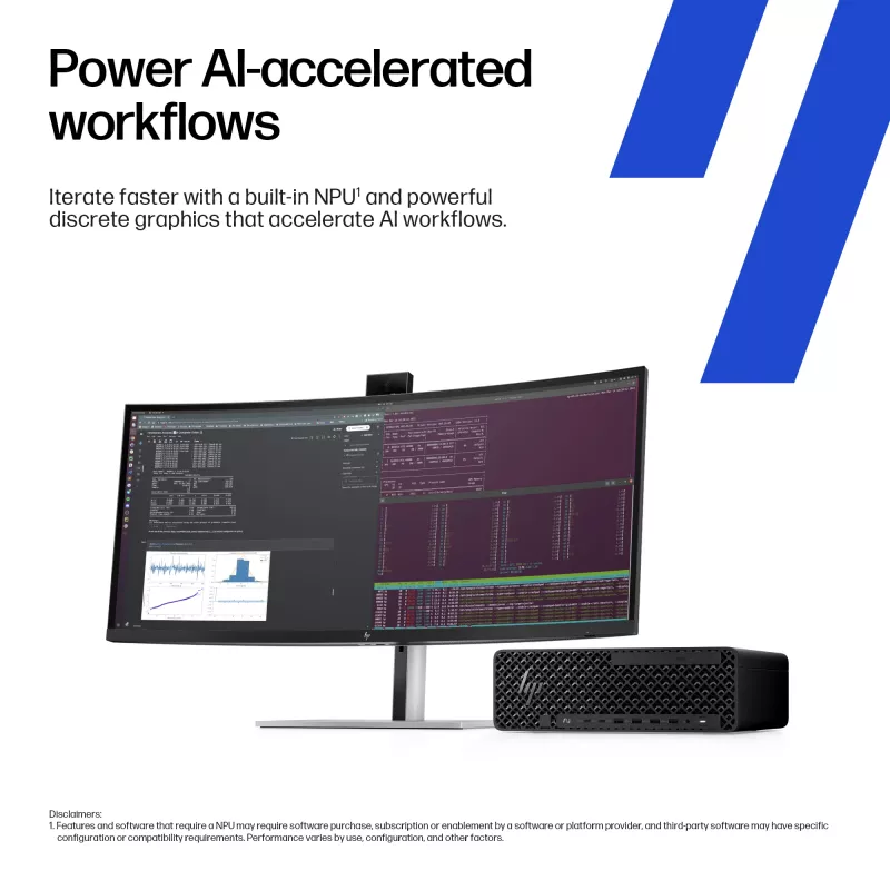 HP Z2 SFF G1i Intel Core Ultra 7 265K 32 GB DDR5-SDRAM NVIDIA RTX A400 Windows 11 Pro darbo stotis, AI darbo stotis, AI kompiuteris