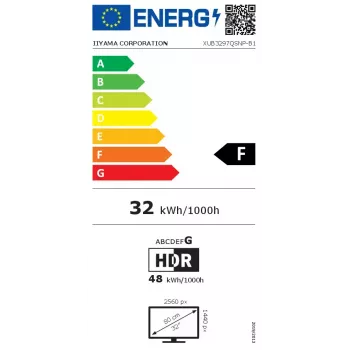 iiyama ProLite XUB3297QSNP-B1 kompiuterio monitorius 81,3 cm (32 colių) 2560 x 1440 pikselių Quad HD LED juodas
