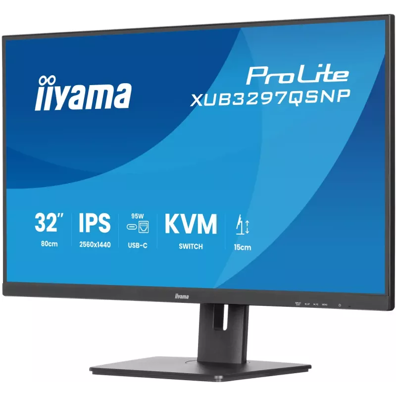 iiyama ProLite XUB3297QSNP-B1 kompiuterio monitorius 81,3 cm (32 colių) 2560 x 1440 pikselių Quad HD LED juodas