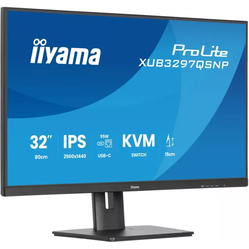 iiyama ProLite XUB3297QSNP-B1 kompiuterio monitorius 81,3 cm (32 colių) 2560 x 1440 pikselių Quad HD LED juodas