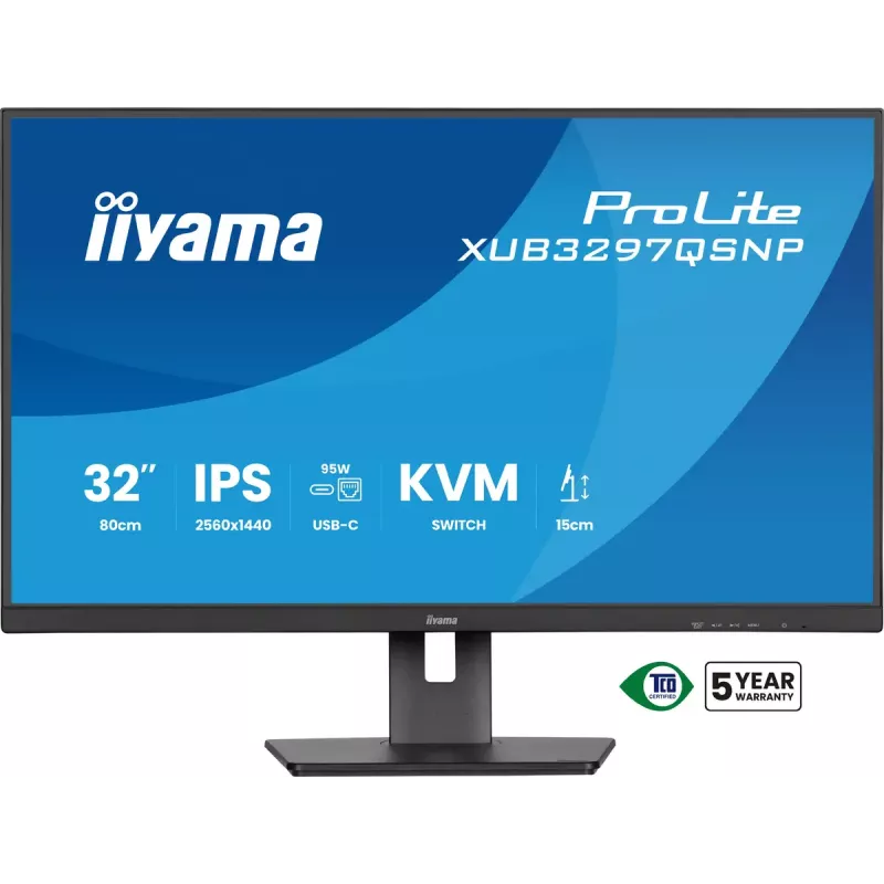 iiyama ProLite XUB3297QSNP-B1 kompiuterio monitorius 81,3 cm (32 colių) 2560 x 1440 pikselių Quad HD LED juodas