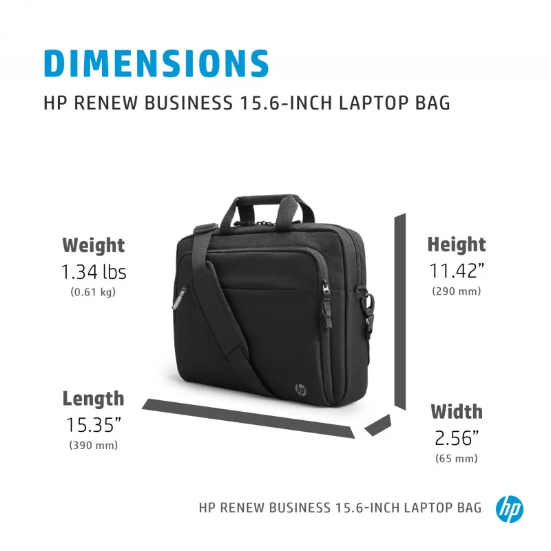 HP Renew Business 15,6 col. nešiojamojo kompiuterio krepšys, Messenger tipo dėklas, 39,6 cm (15,6 col.), 610 g