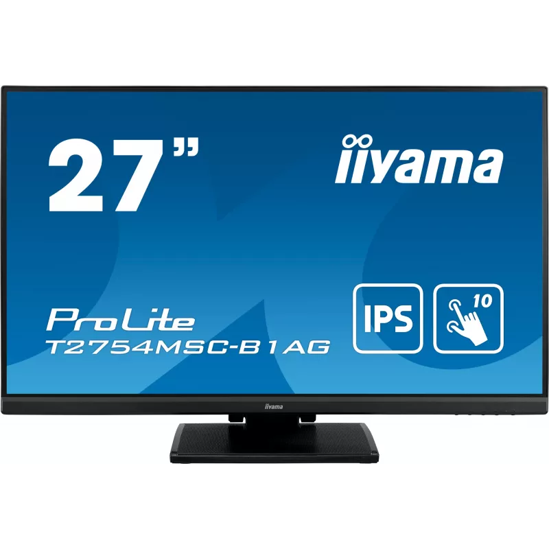 iiyama ProLite T2754MSC-B1AG kompiuterio monitorius 68,6 cm (27 col.) 1920 x 1080 pikselių Full HD LED jutiklinis ekranas Multi-user Juoda