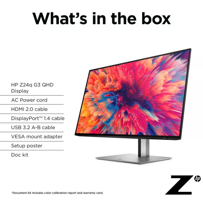 HP Z24q G3 QHD ekranas, 60,5 cm (23,8 colio), 2560 x 1440 pikselių, Quad HD, LCD, 5 ms, sidabrinis