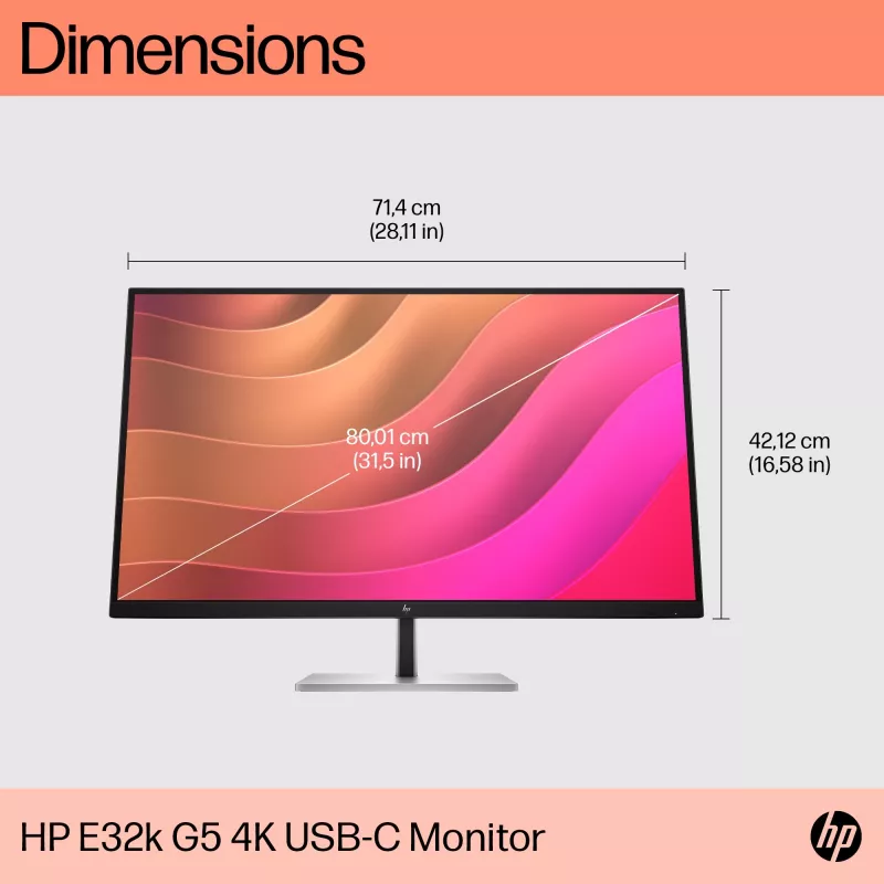 Monitorius HP E32k G5 31,5 colio 4K Ultra HD LCD 3840 x 2160