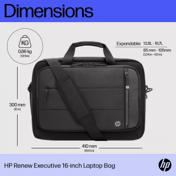 HP Renew Executive 16 colių nešiojamojo kompiuterio krepšys, messenger tipo