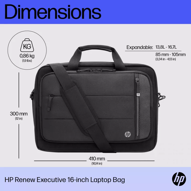 HP Renew Executive 16 colių nešiojamojo kompiuterio krepšys, messenger tipo