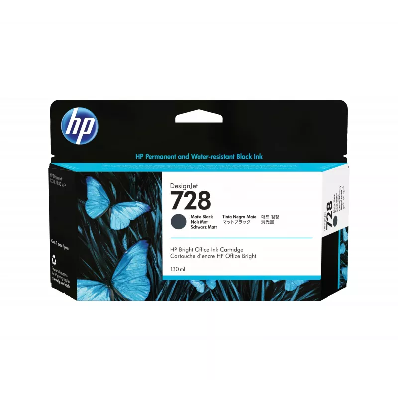 HP 728 130 ml matinės juodos spalvos DesignJet rašalo kasetė