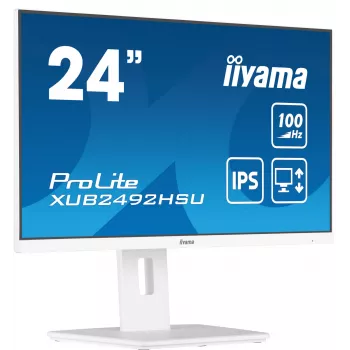 iiyama XUB2492HSU-W6 kompiuterio monitorius 60,5 cm (23,8 col.) 1920 x 1080 pikselių Full HD LED Baltas
