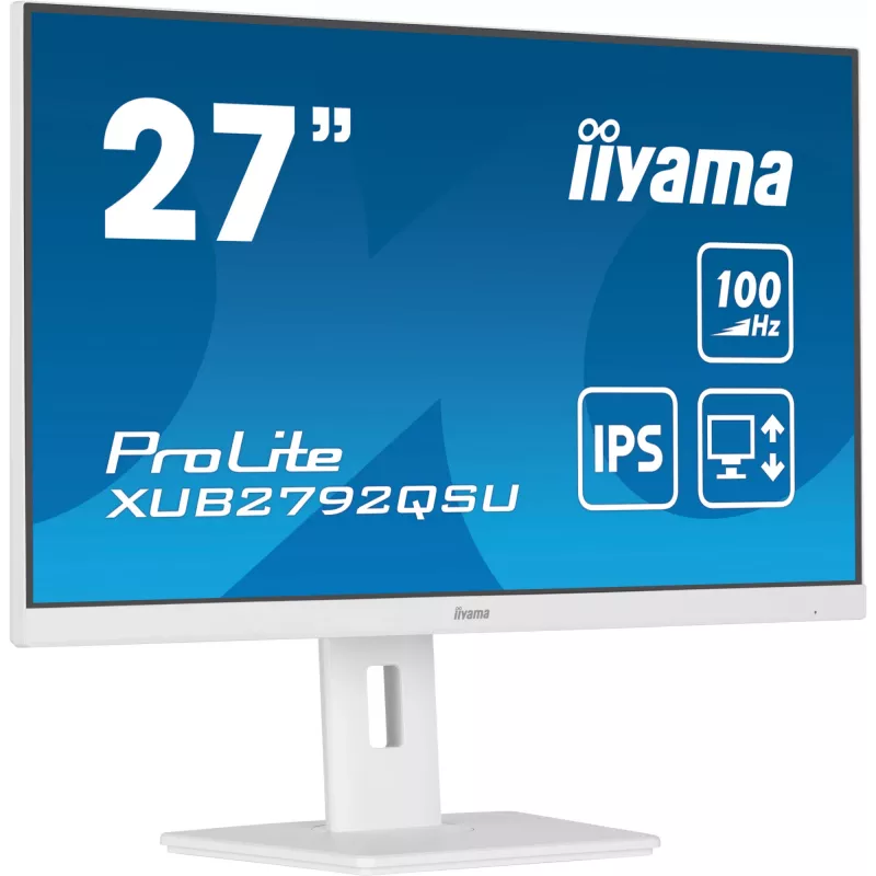 iiyama ProLite XUB2792QSU-W6 kompiuterio monitorius 68,6 cm (27 colių) 2560 x 1440 pikselių Quad HD LED Baltas