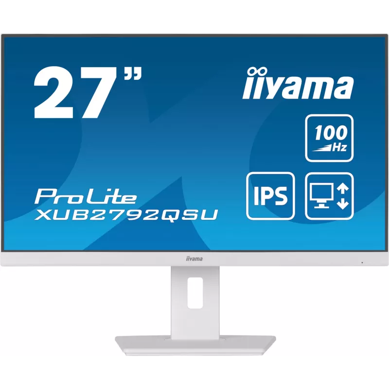 iiyama ProLite XUB2792QSU-W6 kompiuterio monitorius 68,6 cm (27 colių) 2560 x 1440 pikselių Quad HD LED Baltas