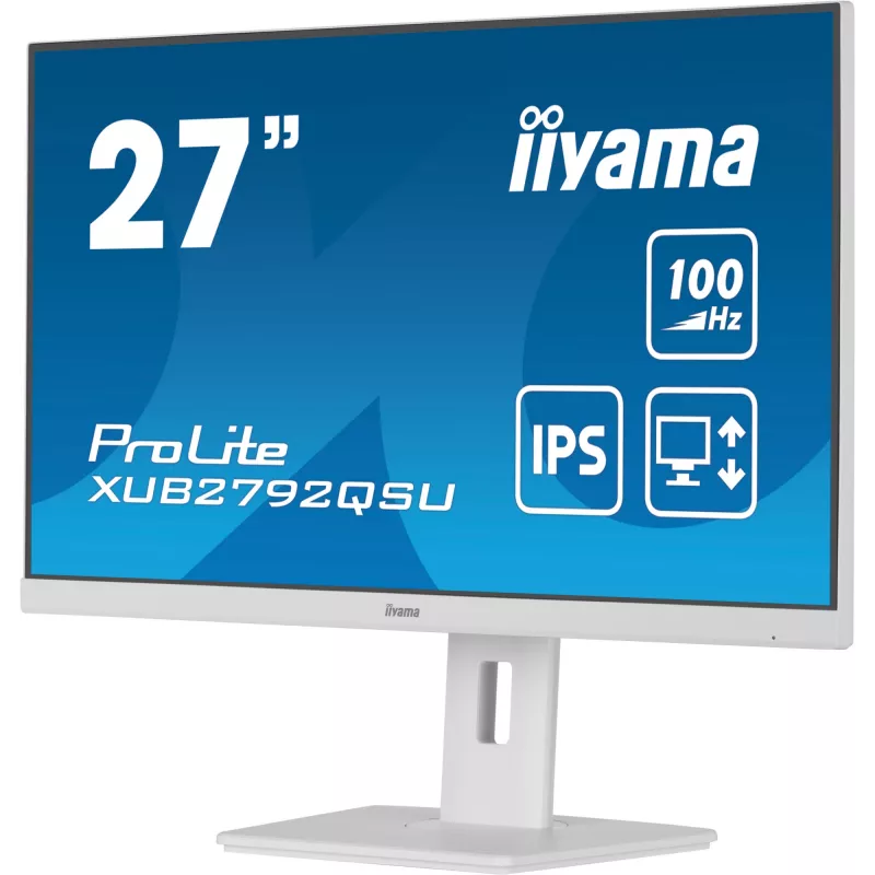 iiyama ProLite XUB2792QSU-W6 kompiuterio monitorius 68,6 cm (27 colių) 2560 x 1440 pikselių Quad HD LED Baltas