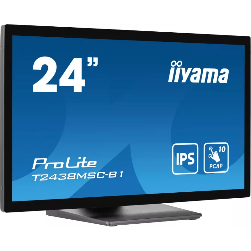 iiyama ProLite T2438MSC-B1 kompiuterio monitorius 60,5 cm (23,8 col.) 1920 x 1080 pikselių Full HD LED jutiklinis juodas