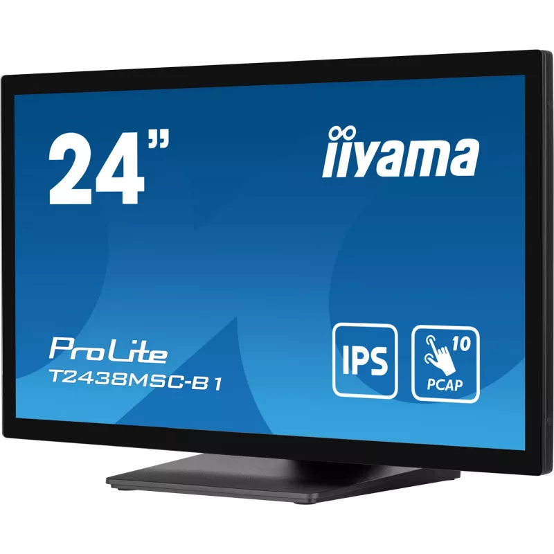 iiyama ProLite T2438MSC-B1 kompiuterio monitorius 60,5 cm (23,8 col.) 1920 x 1080 pikselių Full HD LED jutiklinis juodas