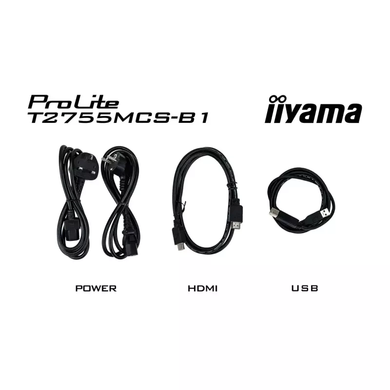 iiyama ProLite T2755MSC-B1 kompiuterio monitorius 68,6 cm (27 colių) 1920 x 1080 pikselių Full HD LED liečiamasis ekranas Stalviršinis Juodas