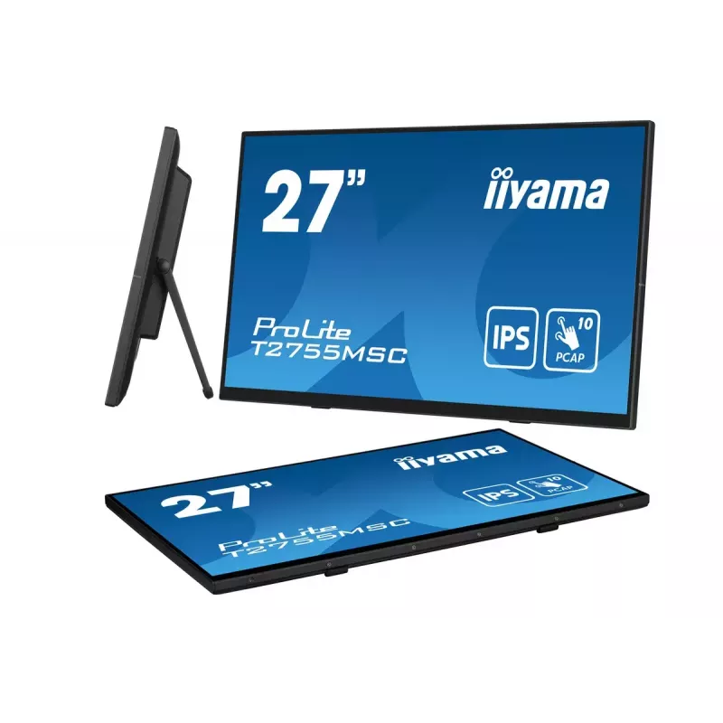 iiyama ProLite T2755MSC-B1 kompiuterio monitorius 68,6 cm (27 colių) 1920 x 1080 pikselių Full HD LED liečiamasis ekranas Stalviršinis Juodas
