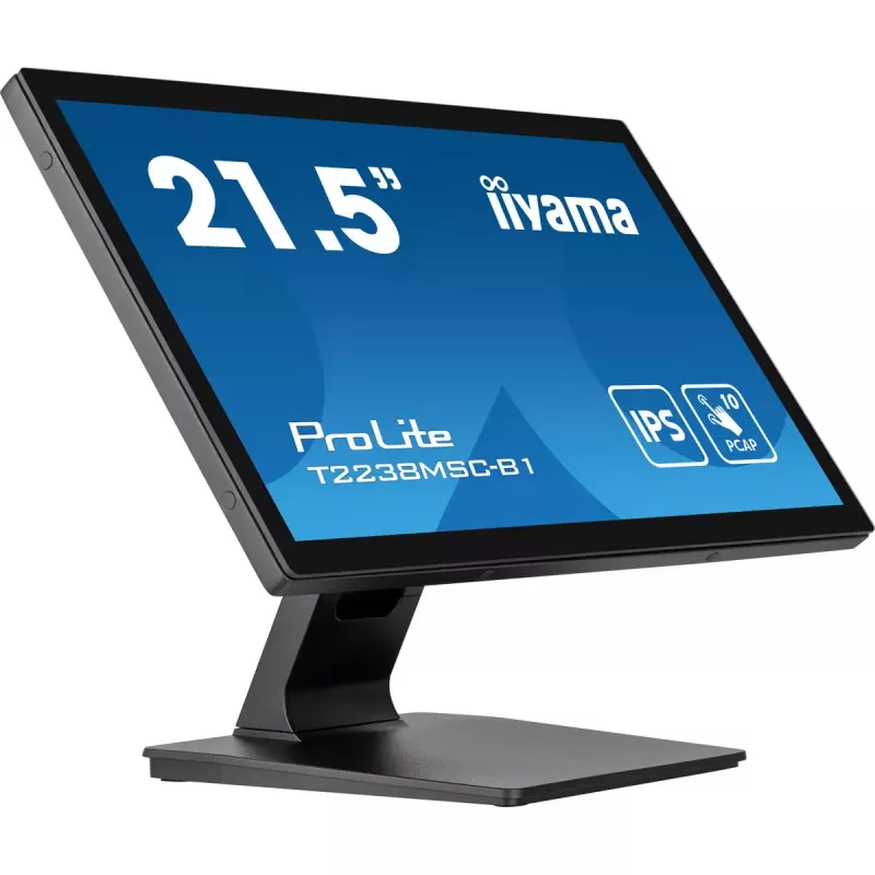 IIYAMA ProLite T2238MSC-B1 kompiuterio monitorius 54,6 cm (21,5 colio) 1920 x 1080 pikselių Full HD LED jutiklinis ekranas juodos spalvos