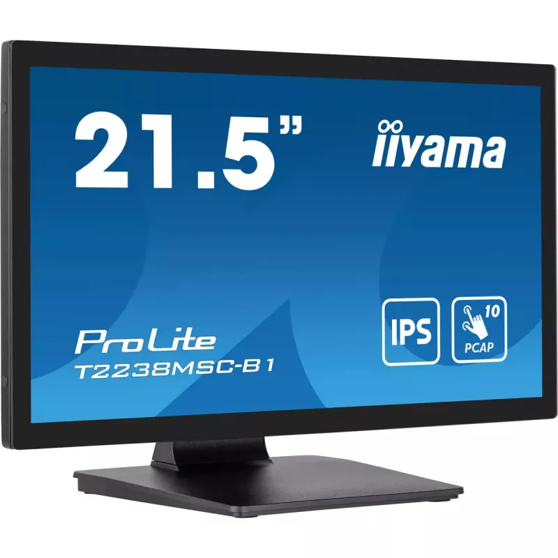 IIYAMA ProLite T2238MSC-B1 kompiuterio monitorius 54,6 cm (21,5 colio) 1920 x 1080 pikselių Full HD LED jutiklinis ekranas juodos spalvos