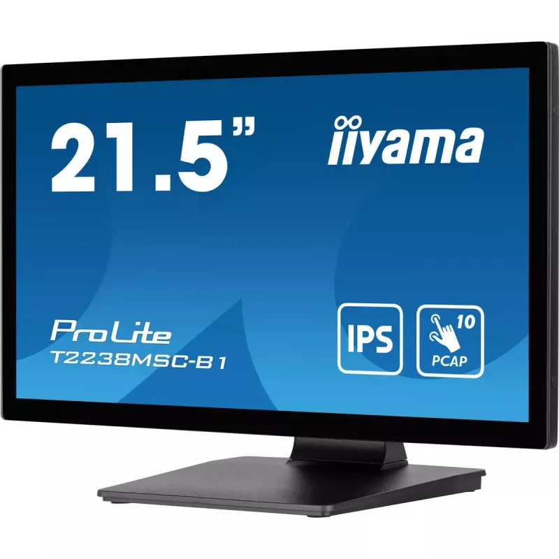 IIYAMA ProLite T2238MSC-B1 kompiuterio monitorius 54,6 cm (21,5 colio) 1920 x 1080 pikselių Full HD LED jutiklinis ekranas juodos spalvos