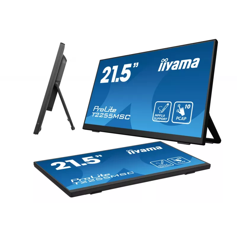 iiyama ProLite T2255MSC-B1 kompiuterio monitorius 54,6 cm (21,5 colio) 1920 x 1080 pikselių Full HD LCD jutiklinis ekranas Juoda