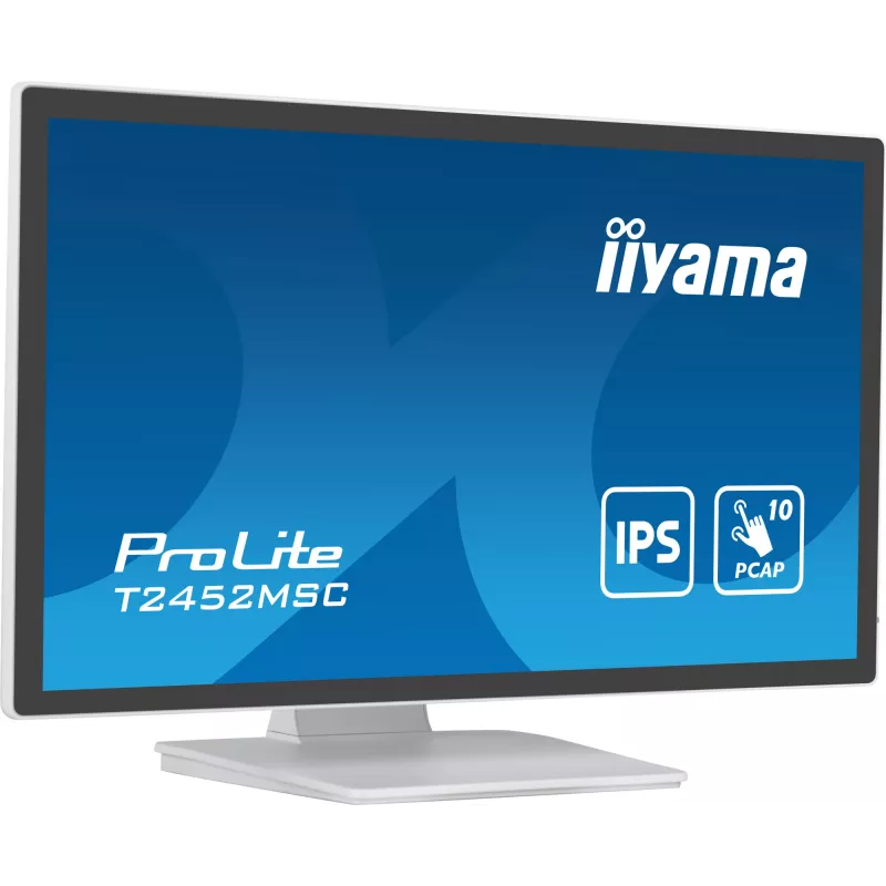 iiyama ProLite T2452MSC-W1 kompiuterio monitorius 61 cm (24 colių) 1920 x 1080 pikselių Full HD LCD jutiklinis ekranas Multi-user Baltas