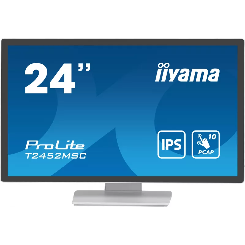iiyama ProLite T2452MSC-W1 kompiuterio monitorius 61 cm (24 colių) 1920 x 1080 pikselių Full HD LCD jutiklinis ekranas Multi-user Baltas