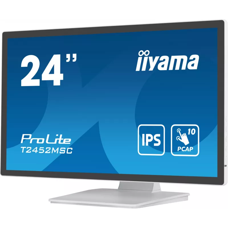 iiyama ProLite T2452MSC-W1 kompiuterio monitorius 61 cm (24 colių) 1920 x 1080 pikselių Full HD LCD jutiklinis ekranas Multi-user Baltas