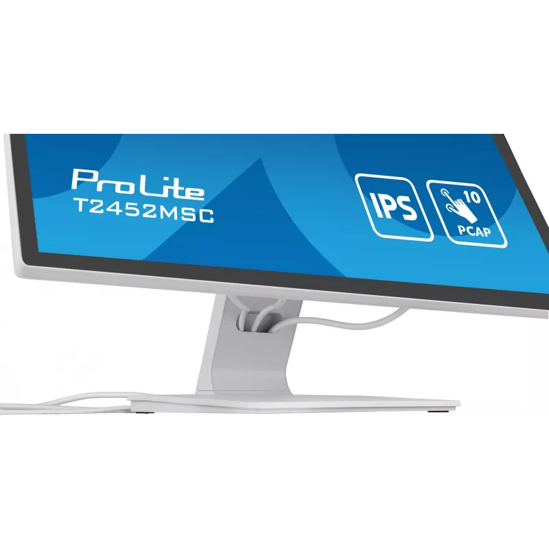iiyama ProLite T2452MSC-W1 kompiuterio monitorius 61 cm (24 colių) 1920 x 1080 pikselių Full HD LCD jutiklinis ekranas Multi-user Baltas