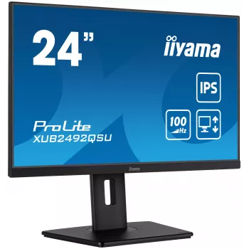 iiyama ProLite XUB2492QSU-B1 kompiuterio monitorius 60,5 cm (23,8 col.) 2560 x 1440 pikselių Quad HD LED juodas