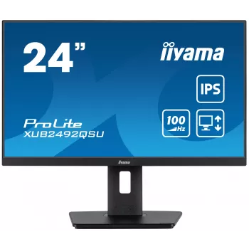 iiyama ProLite XUB2492QSU-B1 kompiuterio monitorius 60,5 cm (23,8 col.) 2560 x 1440 pikselių Quad HD LED juodas