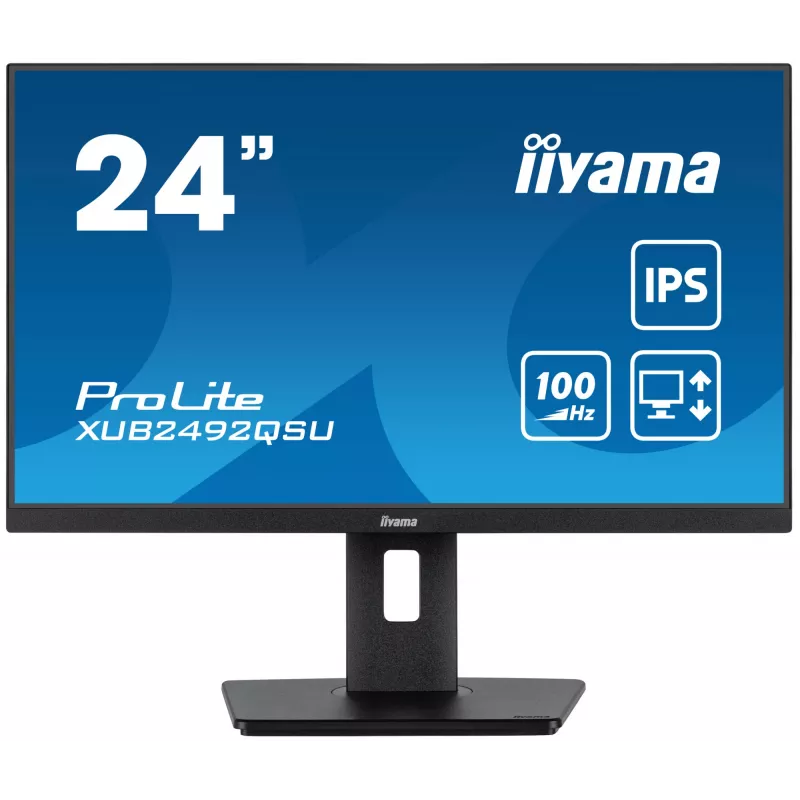 iiyama ProLite XUB2492QSU-B1 kompiuterio monitorius 60,5 cm (23,8 col.) 2560 x 1440 pikselių Quad HD LED juodas