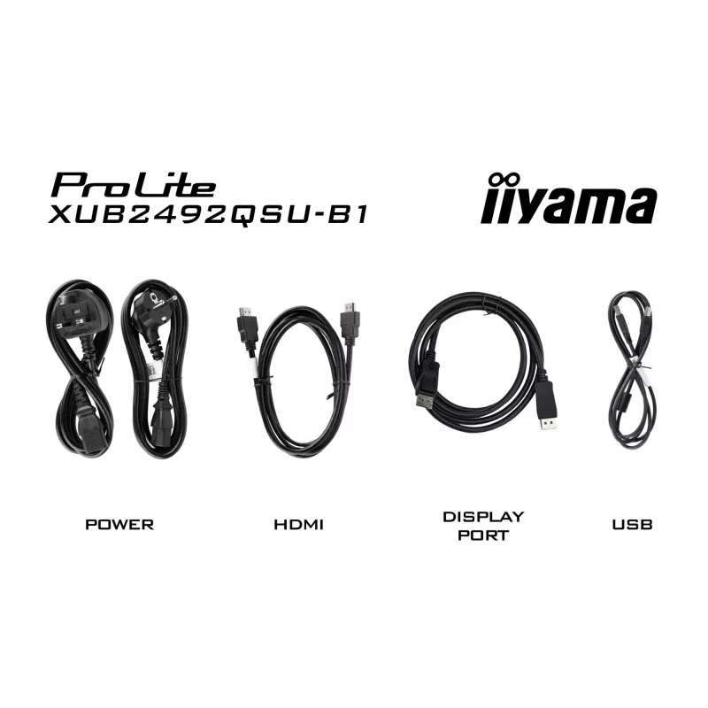 iiyama ProLite XUB2492QSU-B1 kompiuterio monitorius 60,5 cm (23,8 col.) 2560 x 1440 pikselių Quad HD LED juodas
