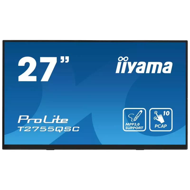 iiyama ProLite T2755QSC-B1 kompiuterio monitorius 68.6 cm (27 colių) 2560 x 1440 pikselių Quad HD LCD jutiklinis ekranas Juoda