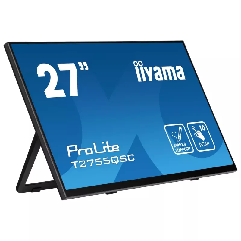 iiyama ProLite T2755QSC-B1 kompiuterio monitorius 68.6 cm (27 colių) 2560 x 1440 pikselių Quad HD LCD jutiklinis ekranas Juoda