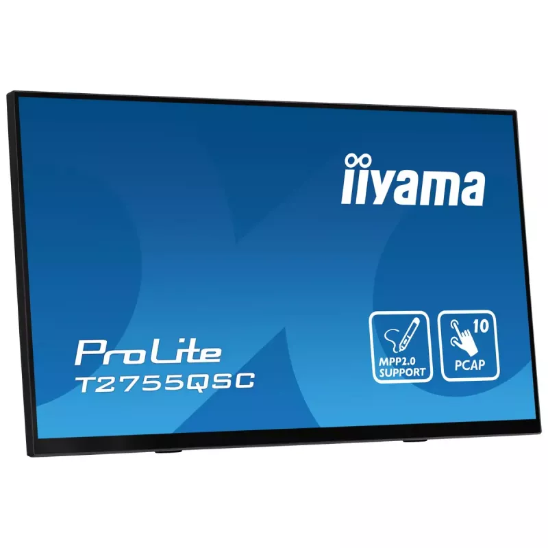 iiyama ProLite T2755QSC-B1 kompiuterio monitorius 68.6 cm (27 colių) 2560 x 1440 pikselių Quad HD LCD jutiklinis ekranas Juoda