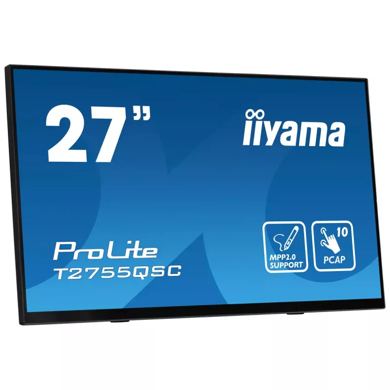 iiyama ProLite T2755QSC-B1 kompiuterio monitorius 68.6 cm (27 colių) 2560 x 1440 pikselių Quad HD LCD jutiklinis ekranas Juoda