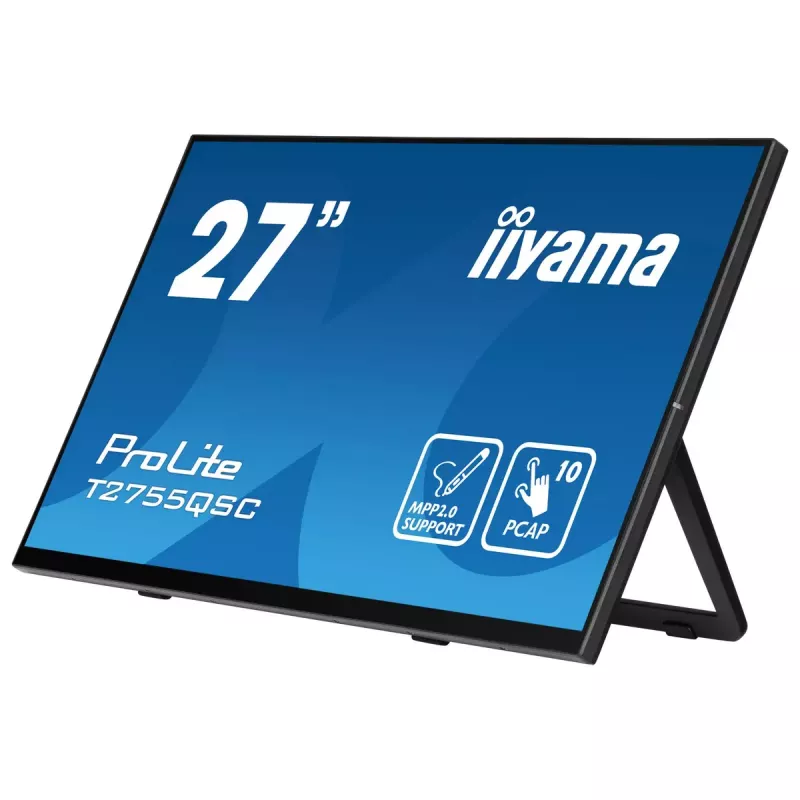 iiyama ProLite T2755QSC-B1 kompiuterio monitorius 68.6 cm (27 colių) 2560 x 1440 pikselių Quad HD LCD jutiklinis ekranas Juoda