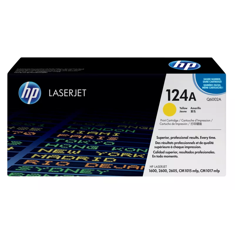HP 124A Geltona Originali LaserJet tonerio kasetė, 2000 puslapių, Geltona, 1 vnt.