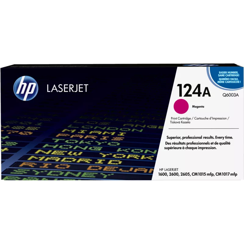HP 124A Purpurinė Originali „LaserJet“ dažų kasetė, 2000 puslapių, Purpurinė, 1 vnt.