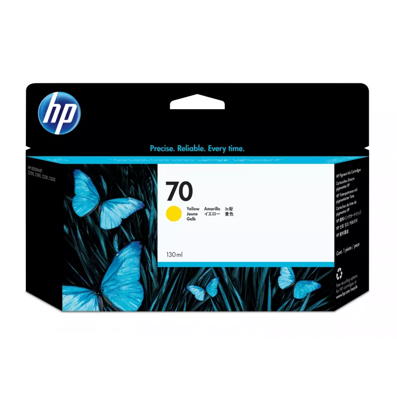 HP 70 130 ml geltona DesignJet rašalo kasetė